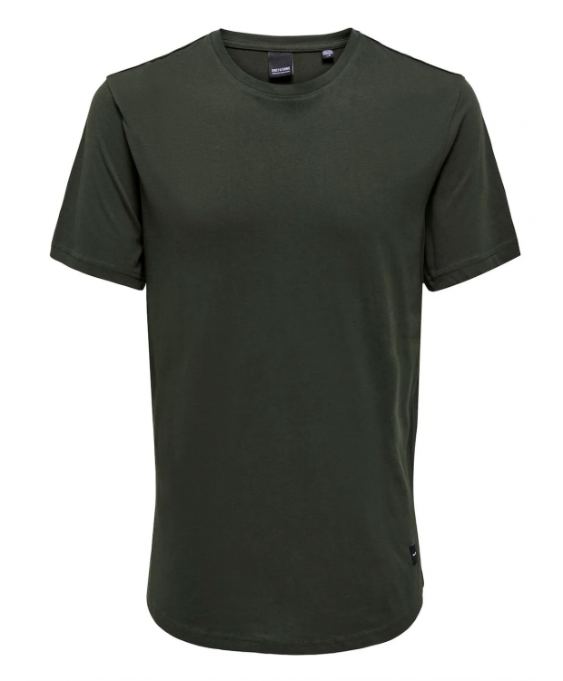 ONLY & SONS lang t-shirt i Rosin til herre billede 1