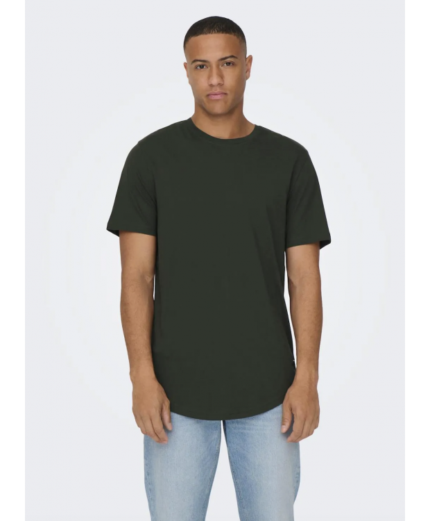 ONLY & SONS lang t-shirt i Rosin til herre billede 2