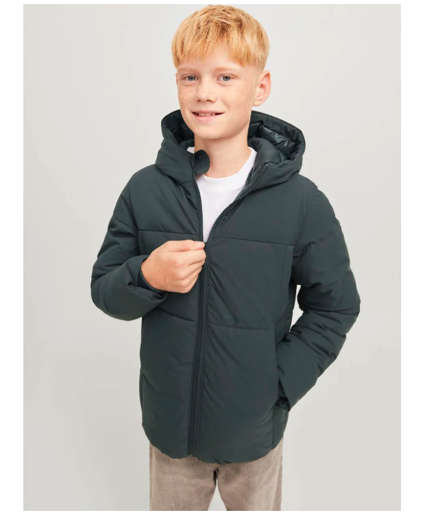Jack & Jones Pufferjakke i grøn til drenge billede 7