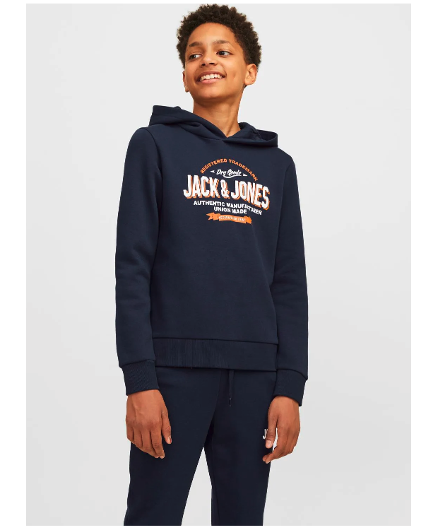 Jack & Jones Hoodie i navy til drenge billede 3
