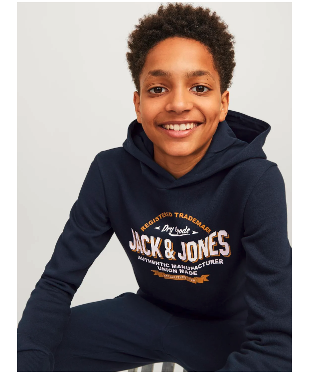 Jack & Jones Hoodie i navy til drenge billede 8