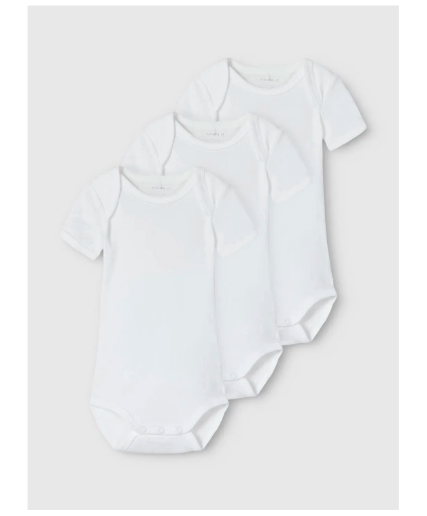 Name It 3pak Bodystockings i hvid til baby billede 1