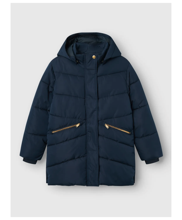 Name It Lang Pufferjakke i navy til piger billede 2