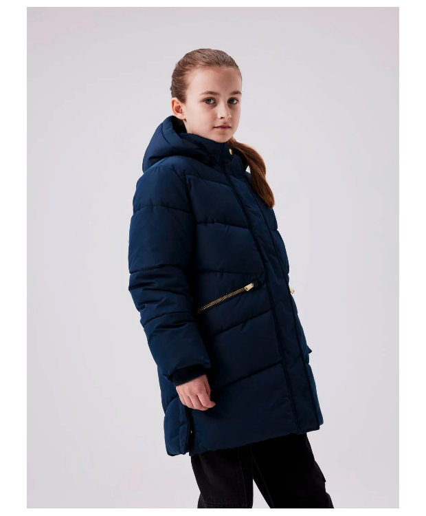 Name It Lang Pufferjakke i navy til piger billede 7