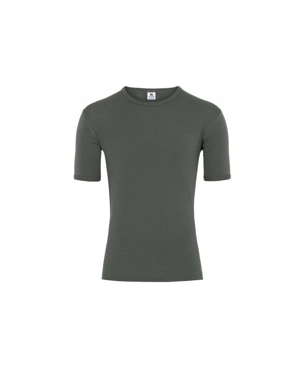 6 par Dovre uld-T-shirt mørkegrøn med rund hals til herre – detaljebillede 2