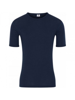 3 par Dovre uld-T-shirt navy med rund hals til herre
