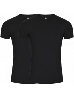 3 par Dovre bambus 2-pak T-shirts sort med rund hals til herre