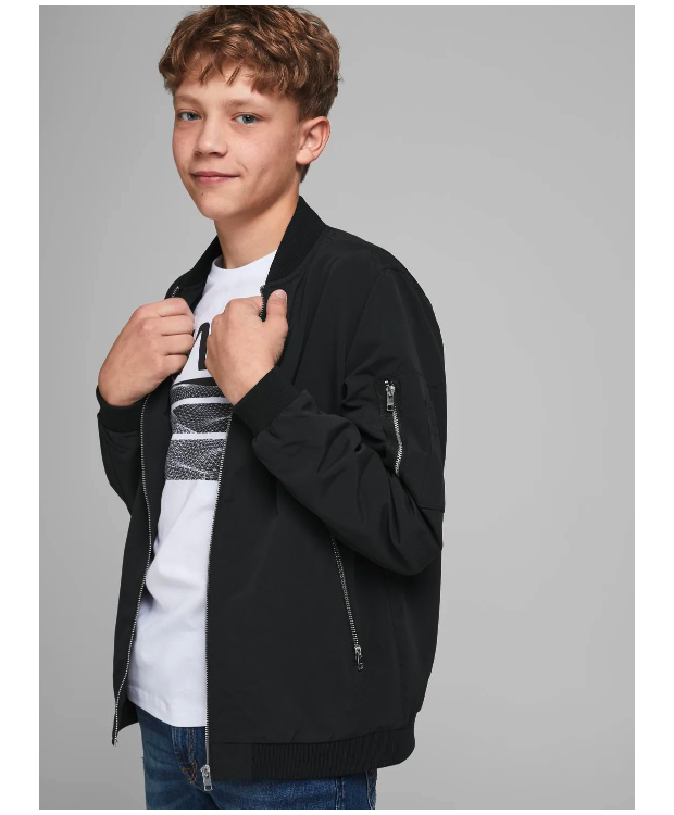 Jack & Jones Junior Overgangsjakke i sort til drenge billede 4