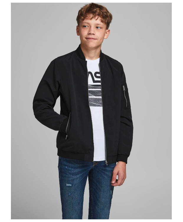 Jack & Jones Junior Overgangsjakke i sort til drenge billede 1