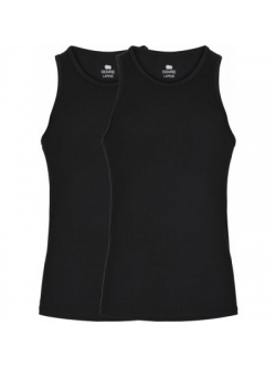 3 par Dovre bambus singlet-undertrøjer 2-pak sort til herre