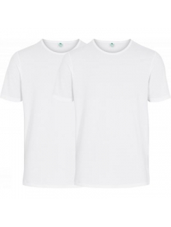 3 par Dovre GOTS T-shirts 2-pak hvid med rund hals til herre