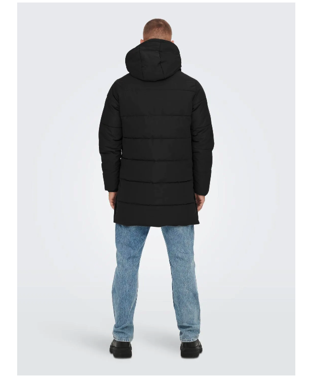 Only & Sons Lang Pufferjakke i sort til herre billede 8