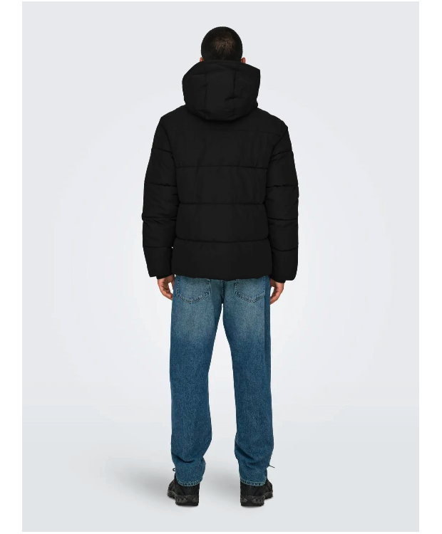 Only & Sons Kort Pufferjakke i sort til herre billede 6
