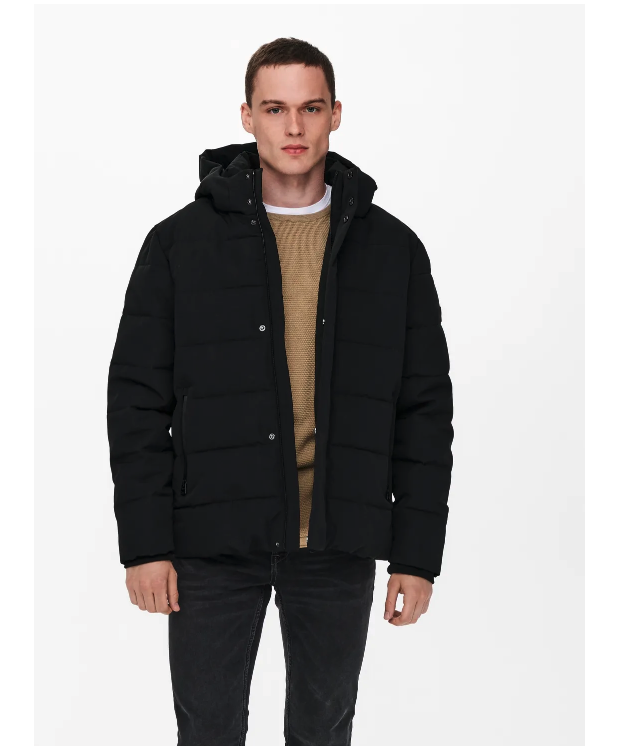 Only & Sons Pufferjakke i sort til herre billede 2