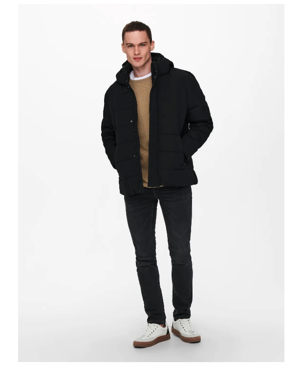 Only & Sons Pufferjakke i sort til herre billede 6