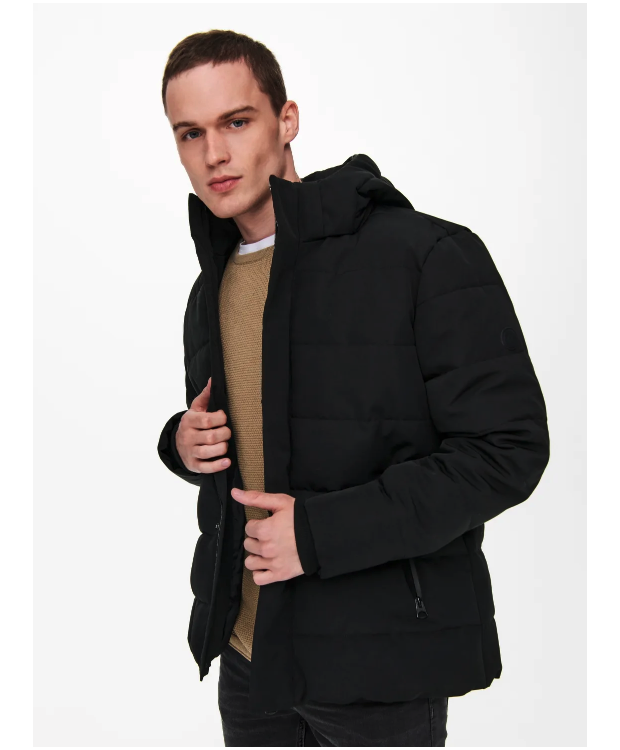 Only & Sons Pufferjakke i sort til herre billede 7
