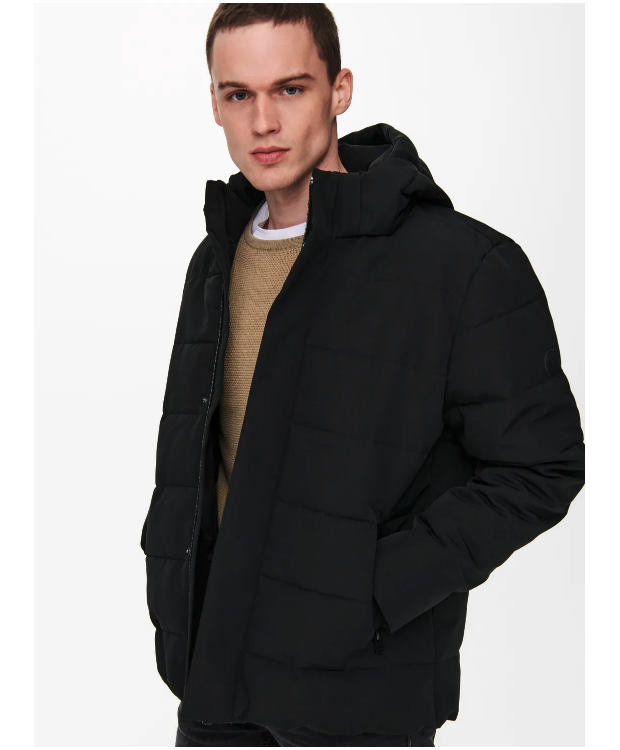 Only & Sons Pufferjakke i sort til herre billede 8
