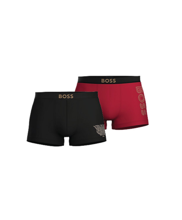 BOSS 2pak CNY Trunks i sort og rød til herre billede 2