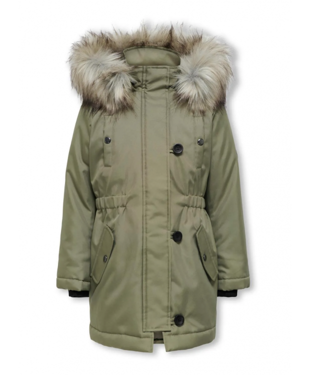 KIDS ONLY jakke med faux fur i Aloe til piger billede 1