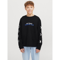 JACK & JONES Junior langærmet trøje i sort til drenge