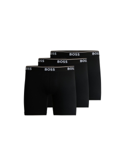 BOSS 3Pak lange underbukser/boxershorts i sort til herre