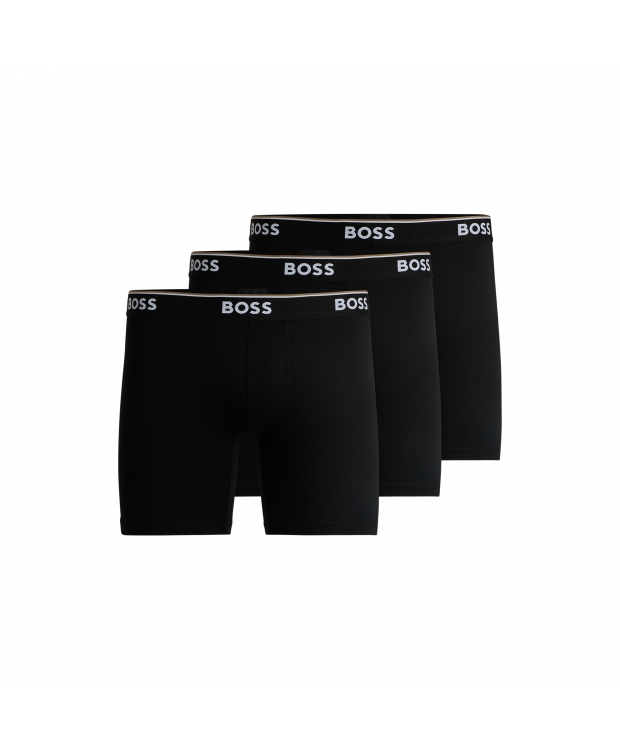 BOSS 3Pak lange underbukser/boxershorts i sort til herre billede 1
