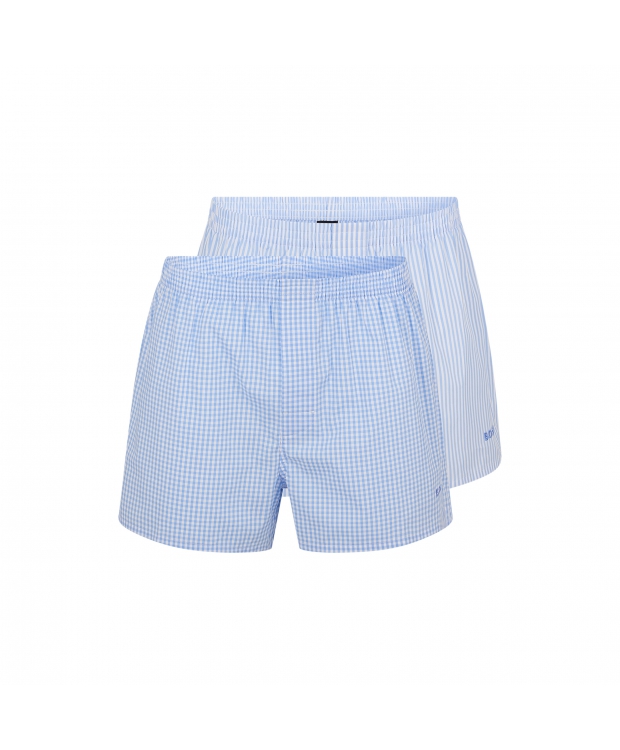 BOSS 2pak pyjamasshorts i lyseblå til herre billede 1