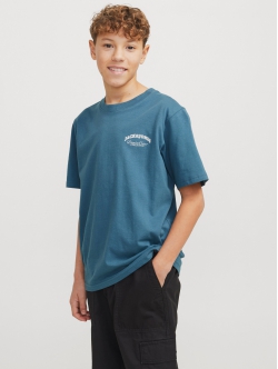 Jack & Jones Junior T-shirt i oceanview blå til drenge