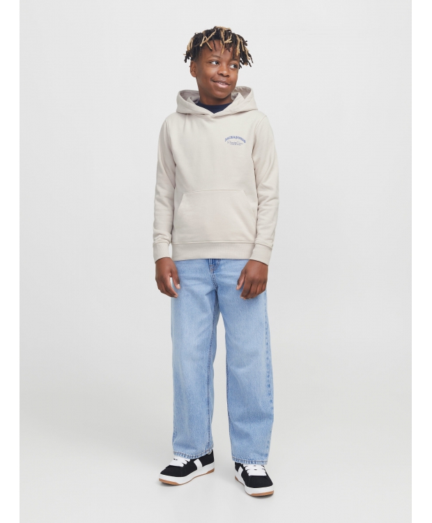 Jack & Jones Junior hoodie i Moonbeam til drenge billede 4