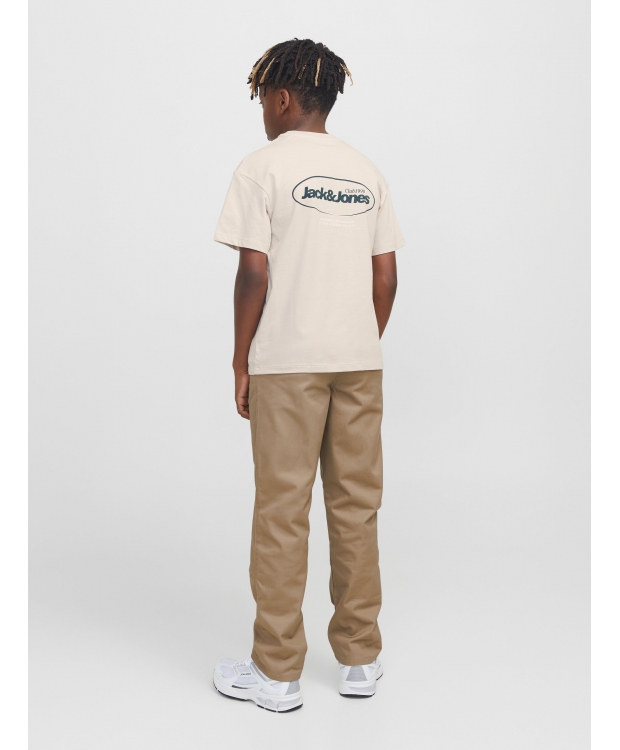 Jack & Jones Junior T-shirt i moonbeam med print til drenge billede 2