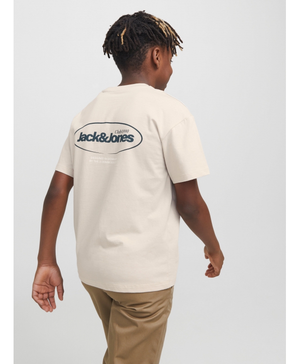 Jack & Jones Junior T-shirt i moonbeam med print til drenge billede 4