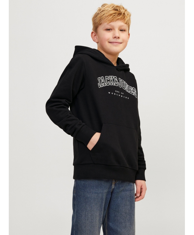 Jack & Jones Junior hoodie i sort til drenge billede 1
