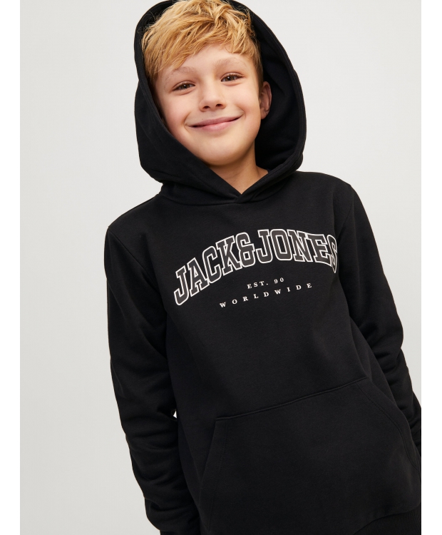 Jack & Jones Junior hoodie i sort til drenge billede 2