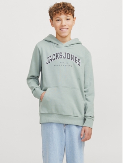 Jack & Jones Junior hoodie i støvet grøn til drenge