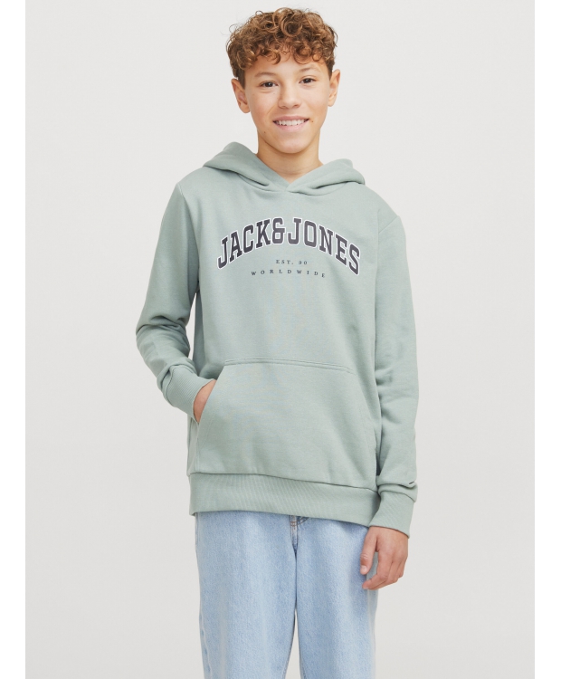 Jack & Jones Junior hoodie i støvet grøn til drenge billede 1