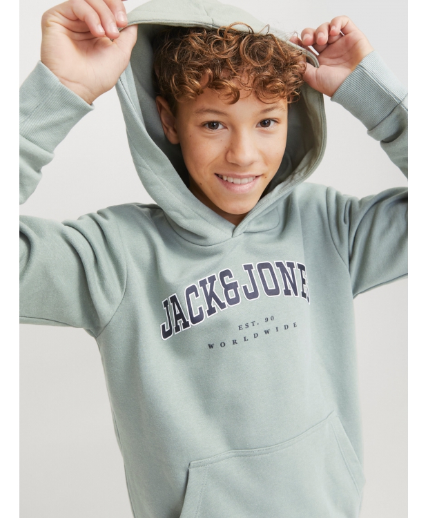 Jack & Jones Junior hoodie i støvet grøn til drenge billede 4