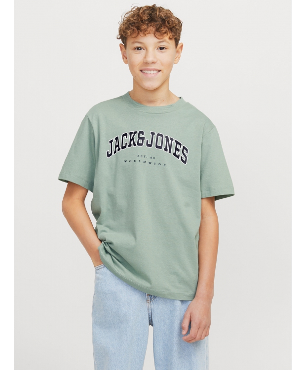Jack & Jones Junior T-shirt i støvet grøn til drenge billede 1