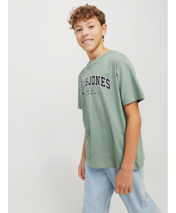 Jack & Jones Junior T-shirt i støvet grøn til drenge billede 3