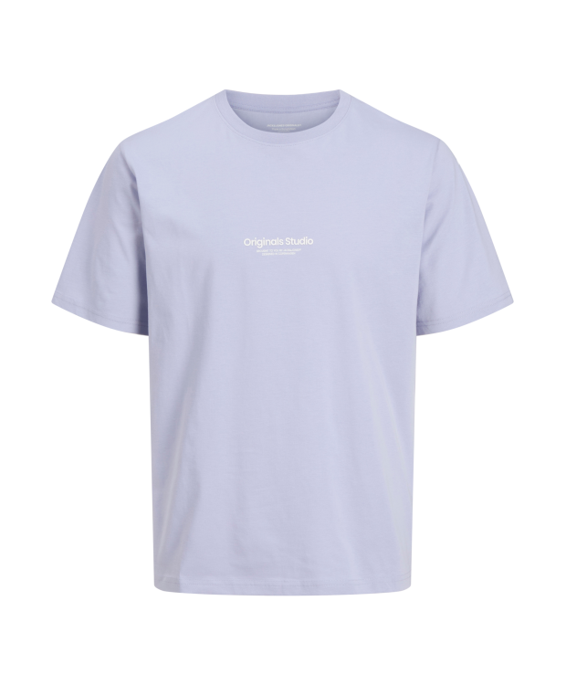 Jack & Jones Junior T-shirt i Cosmic Sky med tekst print til drenge billede 7