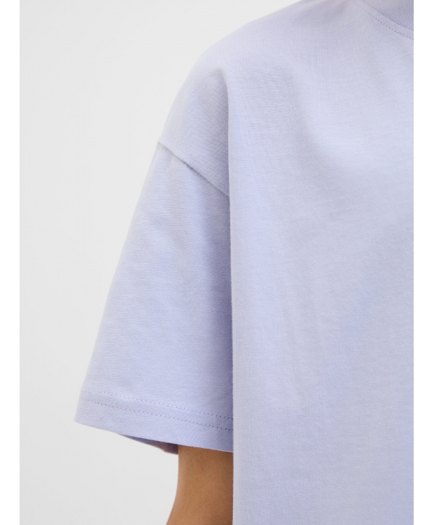 Jack & Jones Junior T-shirt i Cosmic Sky med tekst print til drenge billede 4