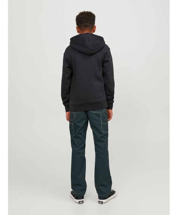 Jack & Jones Junior hoodie i sort med tekst print til drenge billede 6