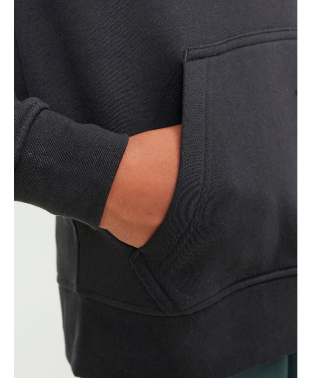 Jack & Jones Junior hoodie i sort med tekst print til drenge billede 4