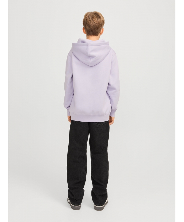 Jack & Jones Junior hoodie i Cosmic Sky med tekst print til drenge billede 5