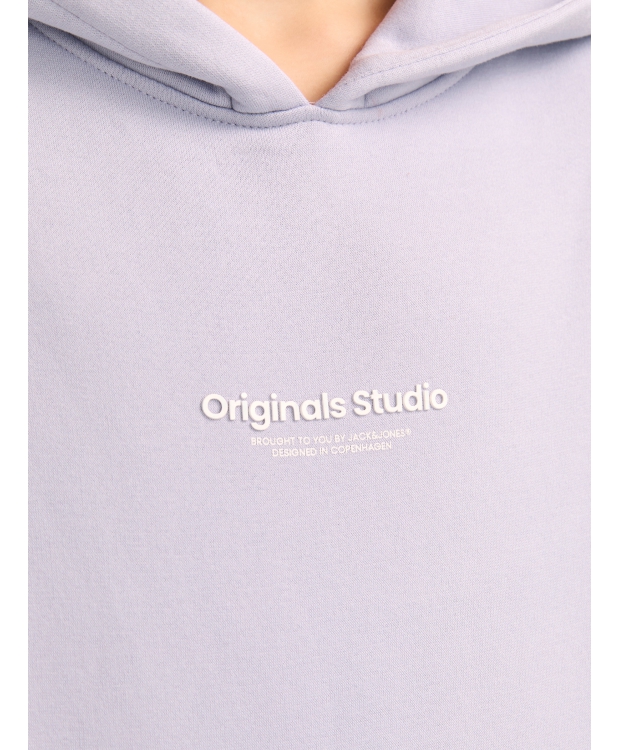 Jack & Jones Junior hoodie i Cosmic Sky med tekst print til drenge billede 2
