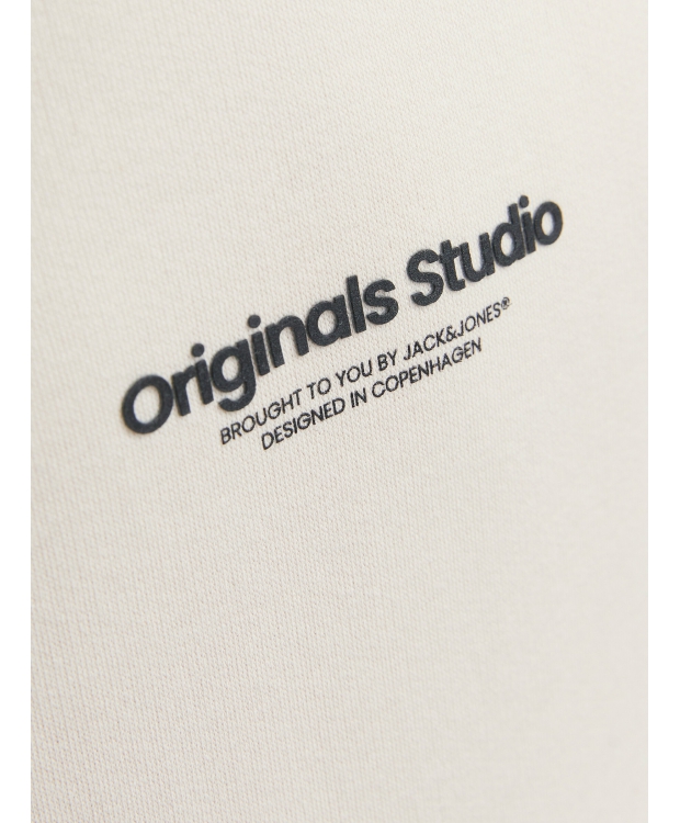 Jack & Jones Junior hoodie i Moonbeam med tekst print til drenge billede 2