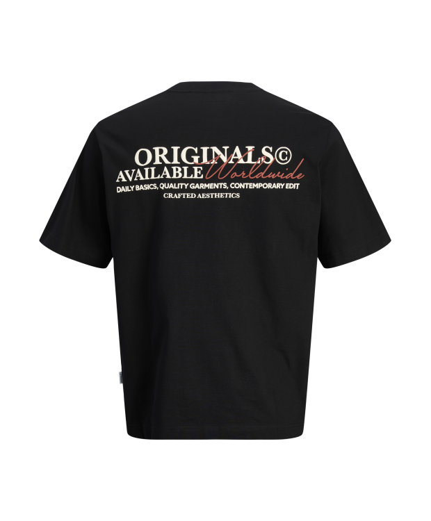 Jack & Jones Junior T-shirt i sort med print på ryggen til drenge billede 2