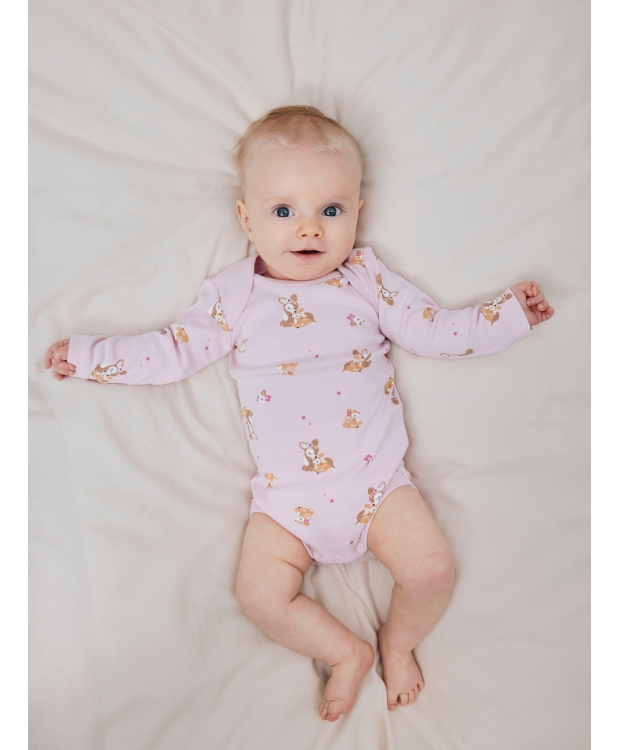 Name It 3pak Bodystocking i lyserød med hjorte til baby billede 2