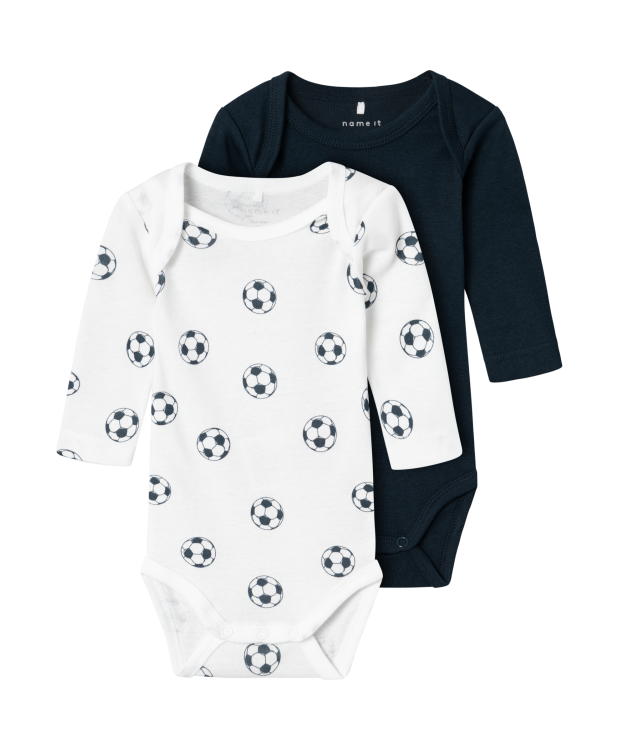 Name It 2pak Bodystocking med fodbolde til baby billede 1