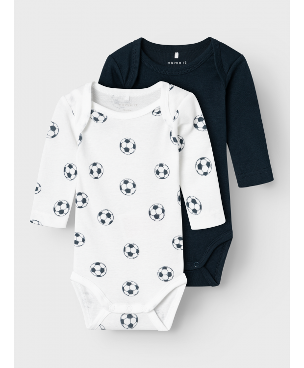 Name It 2pak Bodystocking med fodbolde til baby billede 3