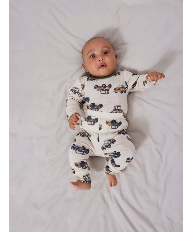 Name It Bodystocking i hvid med biler til baby billede 6
